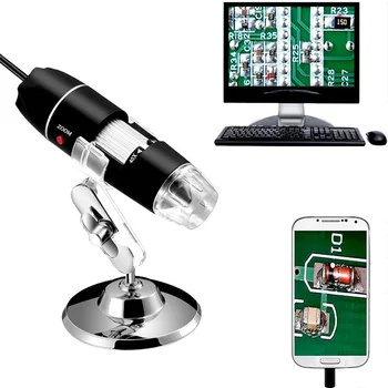 50-1600x USB Digitálny Mikroskop 8 LED zväčšovacie sklo s Kovom Stojan 2MPX Kamera 1080P Endoskopu Na Telefón, PC, Merania, Inšpekcie