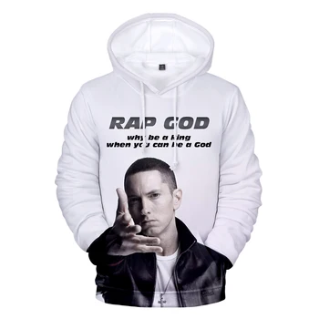 Vhodné 3D Eminem Mikiny s Dlhým Rukávom, Mikiny Muži Ženy Hoodie Jeseň Deti 3D tlač Eminem s Kapucňou chlapci dievčatá black Outwear