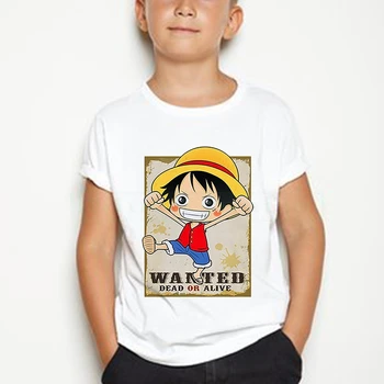 Móda Anime Tlač Deti bavlna T-shirt Zábavné Jeden Kus Dizajn, Krátke Rukáv Tričko Gilrs Chlapci Letné Topy Deti Oblečenie