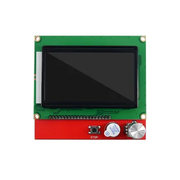 12864 Inteligentný LCD Displej 3D Tlačiarne Inteligentný Controller +Adaptér Kábel Pre RAMPY 1.4 RepRap Mendel 3D Tlačiarne Modrá Obrazovka Modulu