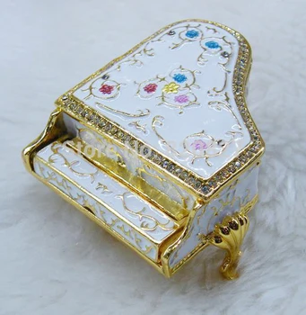 Doprava zadarmo piano šperky box vintage šperky zobraziť úložný box módne klavír tvarované ženy darček metal box
