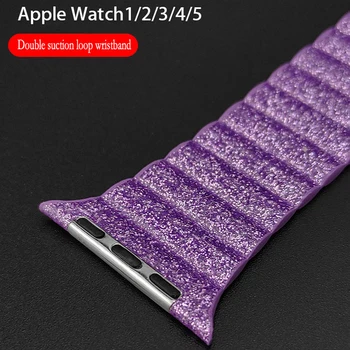 Najnovšie Kožené slučky popruh Pre apple hodinky kapela 44 mm 40 mm Náhradný iWatch série watchbands náramok 42mm 38mm Náramky