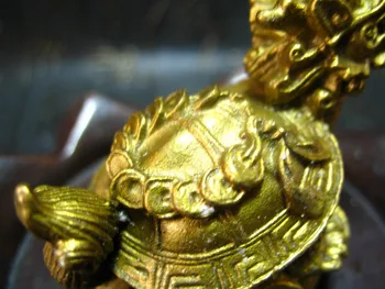 Čína fengshui bronz, mosadz dragon korytnačka Korytnačka bohatstvo, šťastie, dlhovekosť socha kovové remeselné