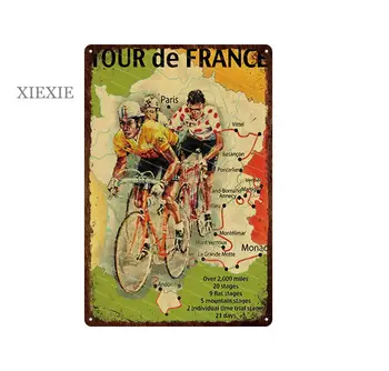 Požičovňa Kovové Plagát Retro Cyklistický Výlet Francúzsko Plechu Plagáty Tin Známky Dom Garáž Stenu Dekoratívnych Dosiek Domova