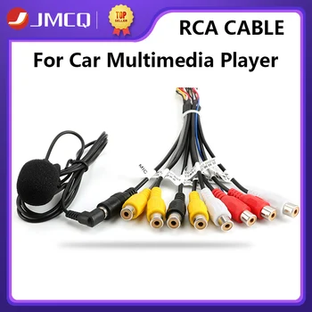 JMCQ Universal Car Stereo Rádio RCA Výstup Drôt Aux-in Kábel Adaptéra s mikrofónom Video output/input Audio Subwoofer