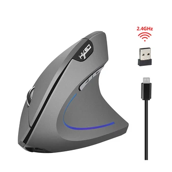 HXSJ Wireless Mouse Vertikálne Myši, Ergonomický Nabíjateľná 3 DPI voliteľné Nastaviteľné 2400 DPI Myš s USB nabíjací Kábel Myši