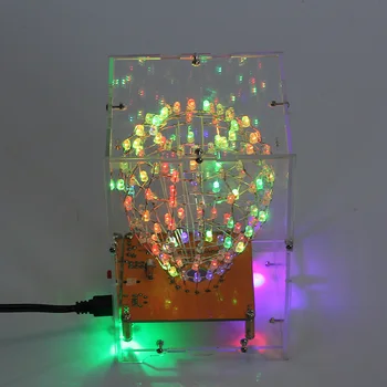 RGB Farebné LED Kubických Loptu DIY Kit Farebné LED Svetlo Cube Kubických Loptu s Shell Tvorivé Elektronické Kit Diaľkové Controler