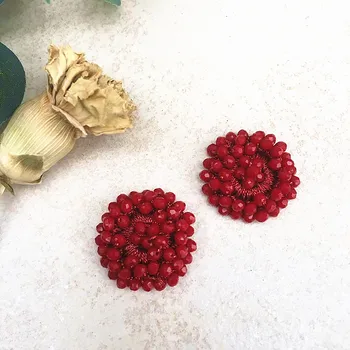 Nádherné krištáľové náušnice červený kvet stud náušnice ženy módne šperky vysokej Vianočný darček 2018 nový barokový štýl oorbelle