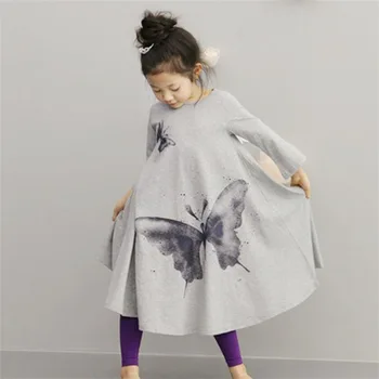 Kórejský Nové Dievča atrament veľký motýľ horn roztomilý princezná šaty-slovo dievča šaty baby girl šaty