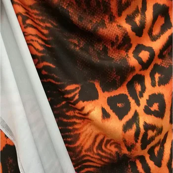 Dobrý 4 Natiahnuť bočné Plavky Tkanina Bavlna/Spandex pletené Textílie Leopard zebra Vytlačené Mäkkej Tkaniny DIY Šitie pančuchové Nohavice Sportwear