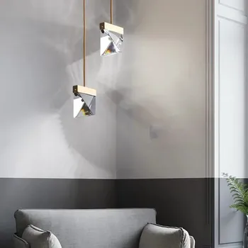 Nordic minimalistický diamond led krištáľový luster svetlo luxusné tvorivé reštaurácia spálňa posteli dekorácie, závesné svietidlá