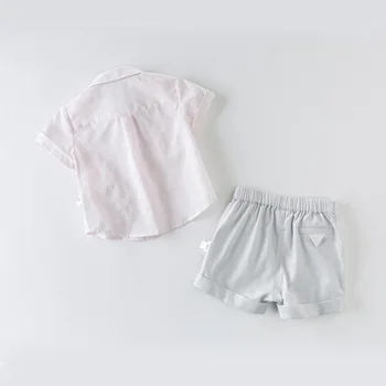 DBX13154 dave bella letné baby chlapci módne oblečenie sady bežné krátky rukáv, ružová bavlna obleky, oblečenie pre deti