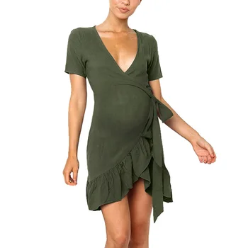 Materská Šaty, Oblečenie Pre Tehotné Ženy, tehotenstvo šaty 2019 Nové Sexy Štíhla tvaru Násobne Prehrabať Nepravidelný Šaty Žena