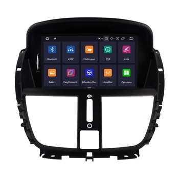 NA sklade Android 10 8core Auto dvd prehrávač pre Peugeot 207 2007-GPS Navigácie Rádio Stereo Multimediálne Zadarmo Mapu Fotoaparát