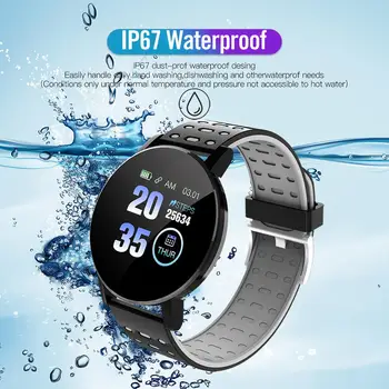 119Plus Nepremokavé Srdcového rytmu Spánku Monitorovanie Krokomer Fitness Inteligentný Náramok Tracker Náramok Smartwatch Pre Android IOS