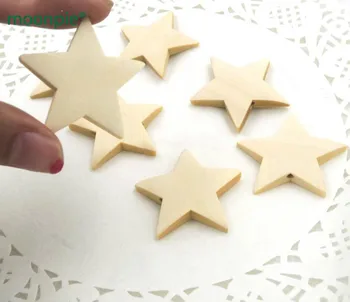 100ks 40 mm roztomilý kreslený Dreva Star tvarované Drevotrieska unikátne Drevené korálky Domov DIY prívesok Dieťa DIY hľadanie EA200