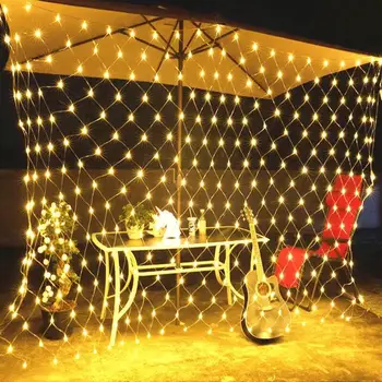 220V LED Čistý Oka String Svetlo Vianočné Girlandy Vintage Svadobné Dekorácie Narodeninovej Party Domova Navidad Strana Dodávky