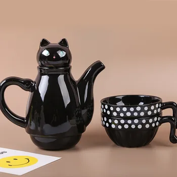 Roztomilé Anime Mačka Keramická Kanvica Cup Set Creative Hrnček Domácnosti Riad Narodeniny Gift1271