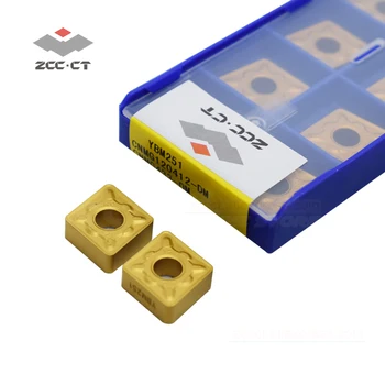 10pcs ZCC otáčania nástroja vložiť CNMG120412 -DM YBM251 karbidu nástroje CNMG pre hrubý rez z nehrdzavejúcej ocele CNMG120412-DM