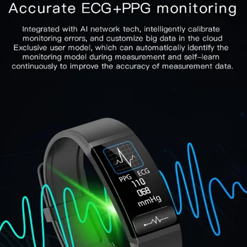 2020 M8 AI Elektrokardiogram Teplota Smartwatch Heart Rate Monitor EKG PPG Krvný Tlak Hodiny Náramok Smart Hodinky