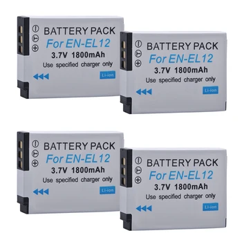 4pcs EN-EL12 Batérie ENEL12 SK EL12 Li-ion kontakty batérie za Nikon CoolPix S610 S610c S620 S630 S710 S1000pj P300 P310 P330 S6200