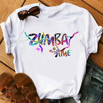 Som rád, ZUMBA fitness, vytlačený obrázok, t košele ženy lumbálna tanec t-shirt femme tím triedy oblečenie vlastné tričko hip hop t tričko