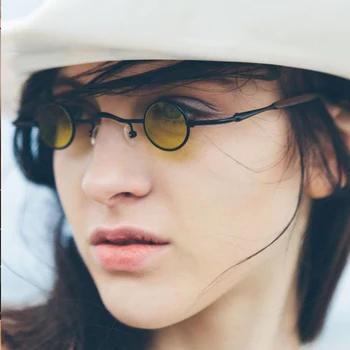 2019 Nové Módne Gotický Steampunk Drobné Okrúhle slnečné Okuliare Ženy Muži Dizajn Značky Malý Rám Retro Slnečné Okuliare UV400