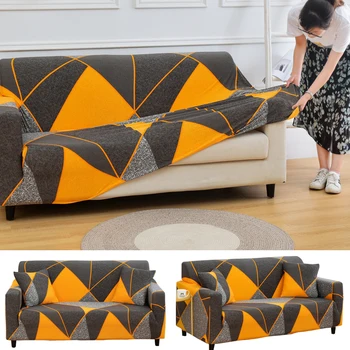 úsek geometrické gauč kryt elastický obývacia izba kreslo, poťahy Rohová sedačka gauči kryt jeden loveseat