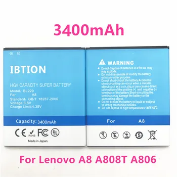 IBTION 3400mAh BL229 Batérie pre Lenovo A8 A808T A806