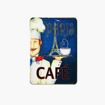 Paríž Kaviareň v Znamení Dekorácie Doska, Kov Vintage Čerstvej Kávy Umenie Plagáty na Stenu Bar Club House Kuchyňa Domova WY29