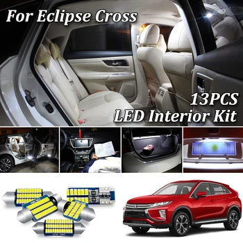 13Pcs Canbus Biele LED Svetlo Interiéru Svetlo Držiak Pre Mitsubishi Eclipse Kríž 2018 2019 2020 Interiérové LED Mapu batožinového priestoru špz