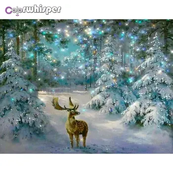 Daimond Maľby Plné Námestie/ Kolo Vianočný Jeleň silvester Diamond Maľovanie Drahokamu Crystal Cross Stitch Mozaiky 837DP
