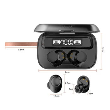 A13 TWS headset Prenosné Pravda, Bezdrôtová v5.1 HiFi hudby, Digitálny Displej, Slúchadlá Športové Slúchadlá