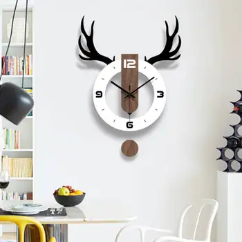 Nordic Doplnky, nástenné hodiny obývacia izba Jeleň hlavu mýtus Kreatívne Nástenné hodiny Quartz hodiny Domáce Dekorácie parohy Módne darček E0861