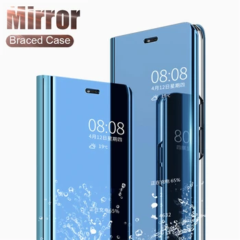 Pre Huawei P20 Pro P9 P10 Plus Slim Vymazať Zobrazenie 3D Smart Mirror Kože Flip Stojan, puzdro Pre Mate 8 9 10 Pro Luxusné Coque