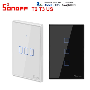 SONOFF T2 T3US 120 Veľkosť 1/2/3 Gang TX 433Mhz RF Vzdialený Kontrolované Wifi Switch S Hraníc Pracuje s Alexa Domovská stránka Google