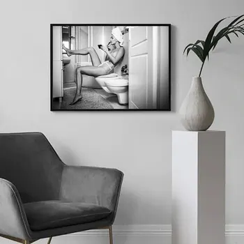 Módny Plagát Ženy Plátno Na Maľovanie Čierne Moderné Nástenné Art Print Sexy Pery Moderný Obraz Pre Obývacej Izbe Na Stene Domova