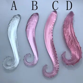 Hippocampus Sklenené Dildo Realistického Pyrex Glass Dildo Crystal Penis G-spot Masturbácia Dlho Análny Zadok Plug Sexuálne Hračky pre Ženy, Gay
