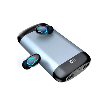 Q66 Bezdrôtový V5.0 Bluetooth Slúchadlá HD Stereo Slúchadlá Športové Vodotesné Slúchadlá S Duálny Mikrofón a 6000mAh Batéria Prípade