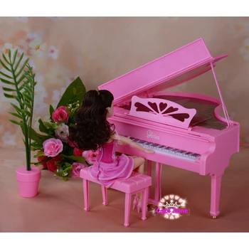 Miniatúrne Nábytok Piano pre Barbie Doll House Predstierať, že Hrať Hračky pre Dievča Doprava Zadarmo