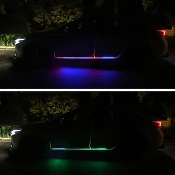 Auto Osvetlenie Interiéru LED Automatické Dvere Vitajte na Čítanie Flexibilné Pásy Diaľkové Ovládanie RGB Farba Underglow Systém, Podvozok Neónové Svetlo