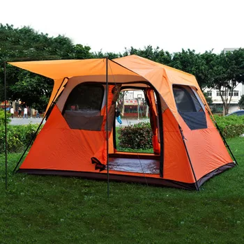 Automatické dvojvrstvové 5-8 osoby, použitie ultralarge nepremokavé vetru rodinnú oslavu camping stan barraca stany outdoor camping