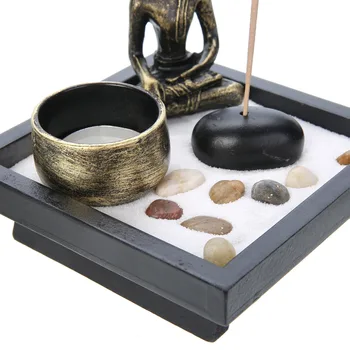 Zen Záhrada Piesku svietnik Rock Kadidlo Stick Držiak Držiak pre Yaga Relaxovať Spiritural Meditácie Domov Chrámu Ornament Dekorácie