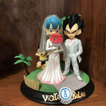 Anime Obrázok Dragon Ball Z Vegeta&Bulma Bolma Svadobný Deň PVC Akčná Figúrka Hračky Model Bábiky DBZ Goku Juguetes Zberateľskú Darček
