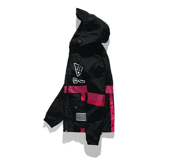ICPANS Hip Hop Tenké Zips Bežné Jacket Mens Outwear vetrovka Muži Windbreaker Bunda Nepremokavá Módne Čierne Biele Jar, Jeseň