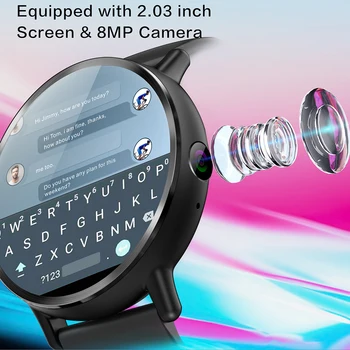 LEMFO LEM X 4G Smart Hodinky Android 7.1 S GPS Sim Karty WIFI 2.03 Palcový Displej 8MP Fotoaparát Srdcovej frekvencie Smartwatch pre Mužov, Ženy