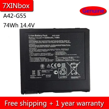 7XINbox 74Wh 14,4 V A42-G55 Notebook Batéria Pre ASUS G55 G55V G55VM G55VW Série kontakty batérie 5200mAh