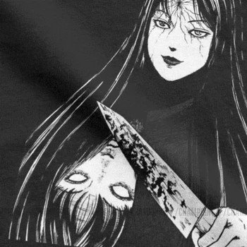 Pánske Junji Ito T Shirt Tomie Japonský Kago Manga Horor T-Shirts Harajuku Bavlna Anime Topy Krátky Rukáv Tees Tlač