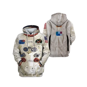 Jumeast Značky Muži/Ženy 3D Vytlačené Armstrong Astronaut Spacesuit bežné Šport Pulóver Móda Jar Zips Hoodies