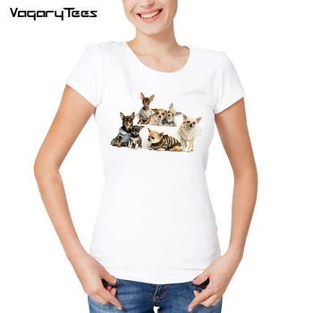 Harajuku milujem svoje Psy Chihuahua Tlačiť T-Shirt 2019 Lete ženy t-shirt maiden roztomilej príležitostné Tees žena Topy